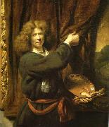 Cornelis Bisschop Self portrait as Zeuxis oil painting